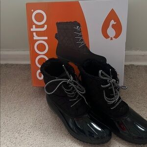 Sporto Black Quilted Winter Boots